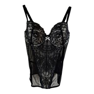 Victoria's Secret 34C Sexy Lace Bustier Corset Top Black Retro